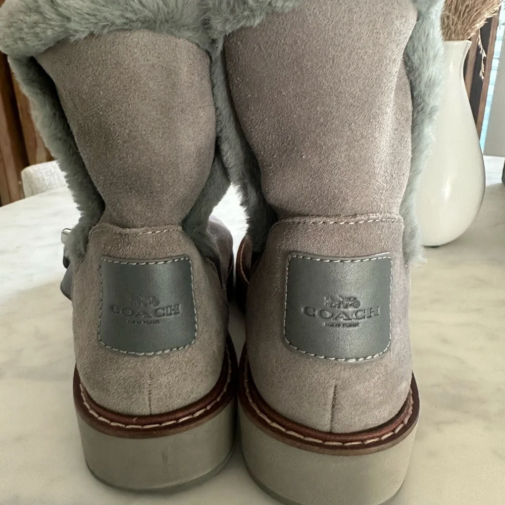 Coach Suede Boots Gray Size 5.5. - Picture 3 of 5